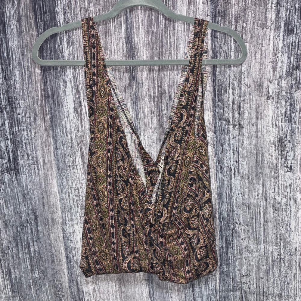 Free People Your Twisted Tank Top Black Combo Women Size Medium - Picture 4 of 9
